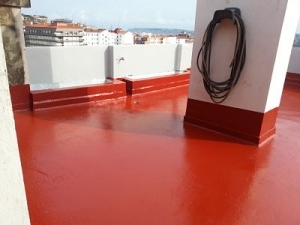 impermeabilizar terraza rojo poliuretano