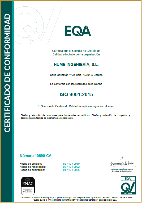 Renovación certificado calidad ISO9001