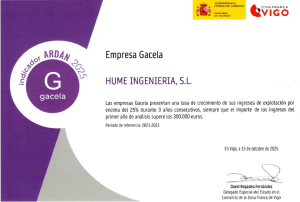 diploma ardan gacela otorgado a hume ingenieria